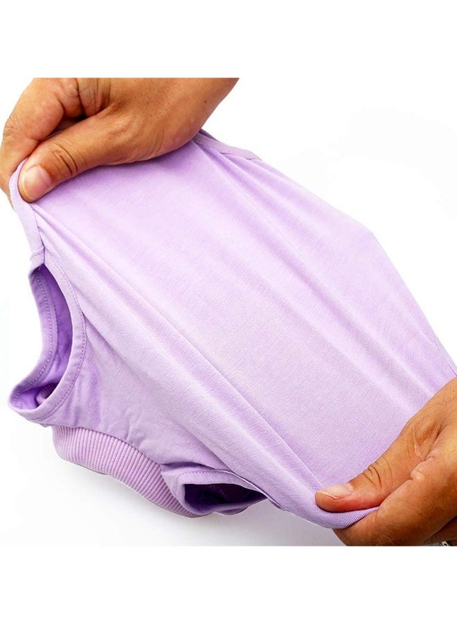 Professional Recovery Clothing For Cats With Abdominal Wounds or Dermatoses. Replacement Electronic Collars For Cats and Dogs. Post-Surgery Clothes and Pajamas Sets, Size M Purple.