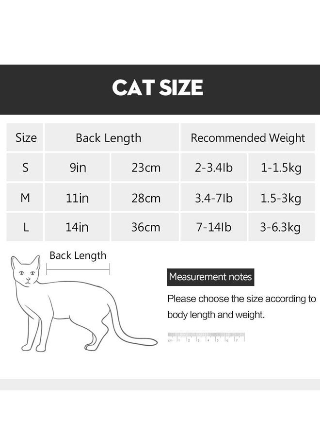 Professional Recovery Clothing For Cats With Abdominal Wounds or Dermatoses. Replacement Electronic Collars For Cats and Dogs. Post-Surgery Clothes and Pajamas Sets, Size M Purple.