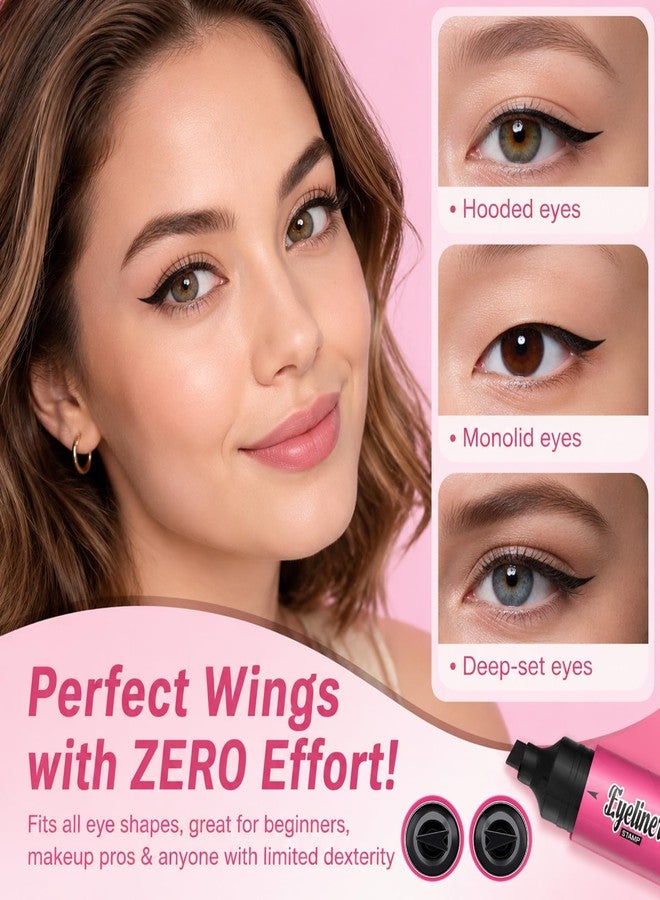 Jutqut Winged Eyeliner Stamp Pen, Dual-Ended Rotating Eyeliner Stamp Wingliner - Image 4
