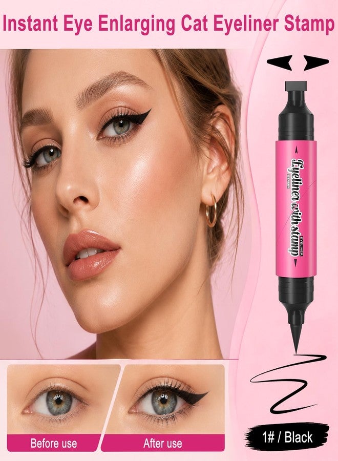 Jutqut Winged Eyeliner Stamp Pen, Dual-Ended Rotating Eyeliner Stamp Wingliner - Image 3
