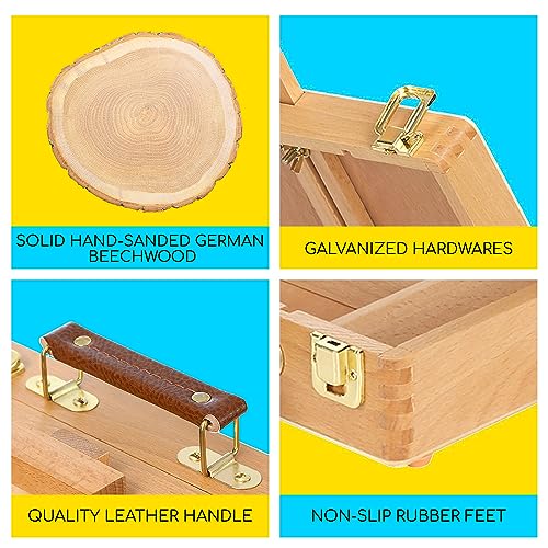 MEEDEN Tabletop Art Sketchbox Easel : Solid Beechwood Table Easels for Painting Canvas, Adjustable Desktop Easel - Art Supply Storage Box for Adults & Artist - Image 3