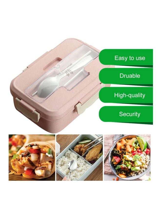 Pink Insulated Lunch Box with Spoon, Chopsticks, and Dimensions 20.5x13x7cm  - Image 2