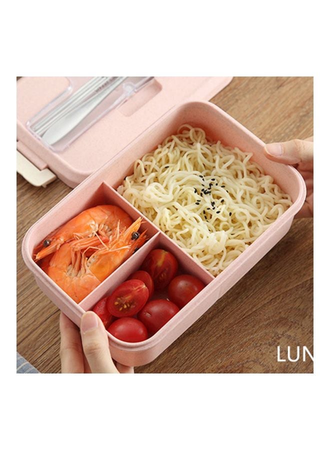 Pink Insulated Lunch Box with Spoon, Chopsticks, and Dimensions 20.5x13x7cm  - Image 4