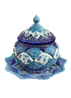 MARGOUN Handmade Persian enameld Bowl and Plate Made of High Quality Material with Colorful Meenakari  - Image 2