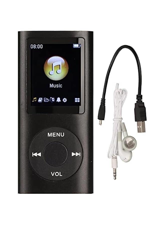 MP3 Player, Portable Lossless Sound Slim MP3 Music Player with Earphone, 1.8 Inch LCD Screen Digital Music Player, （Memory Card Not Included）(Black) - Image 1