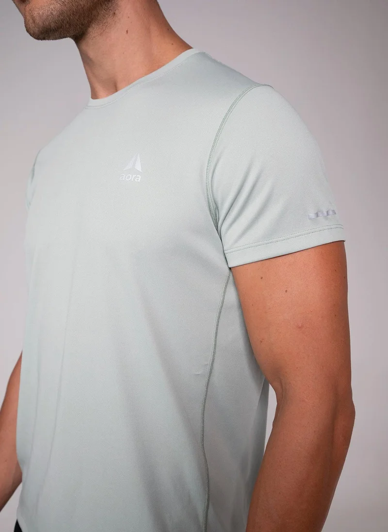Aora  Aora Men's Ultralight Mesh Tee – Quick-Dry, Maximum Ventilation, Barely-There Feel – Sage Green for Men | Best Price UAE
