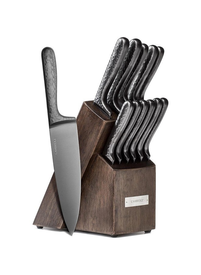 Cambridge Silversmiths Nero Cutlery Set with Block, Stainless Steel,12-Piece - Image 1