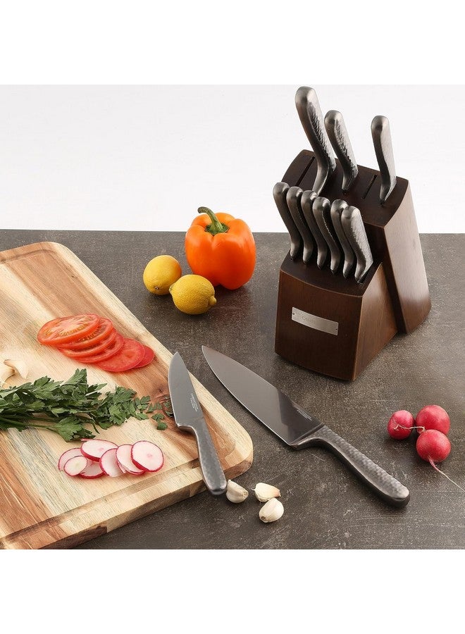 Cambridge Silversmiths Nero Cutlery Set with Block, Stainless Steel,12-Piece - Image 3