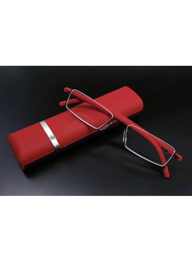 Generic Tr Pen Holder Gold Plastic Mixed Metal Half Frame Unisex Glasses Retro Casual Reading Glasses