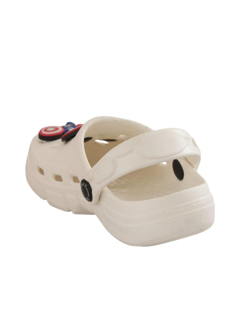 Yellow Bee Marvel Captain America Clogs with Shield & Character Charms for Boys, White, 8C, 3.5-4 Years - Image 4