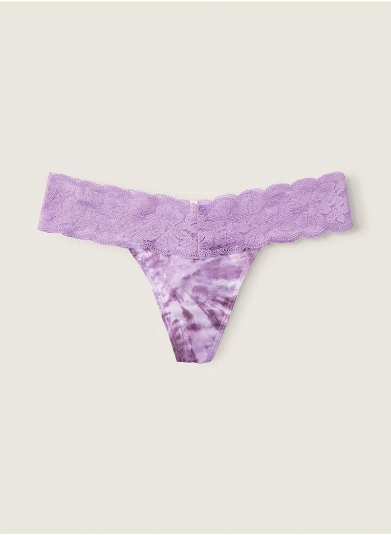 PINK Everyday Lace Trim Thong Underwear