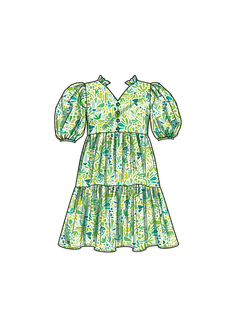 Simplicity Children's and Girls' Tiered Dress Sewing Pattern Packet, Design Code S9900, Sizes 3-4-5-6 - Image 5