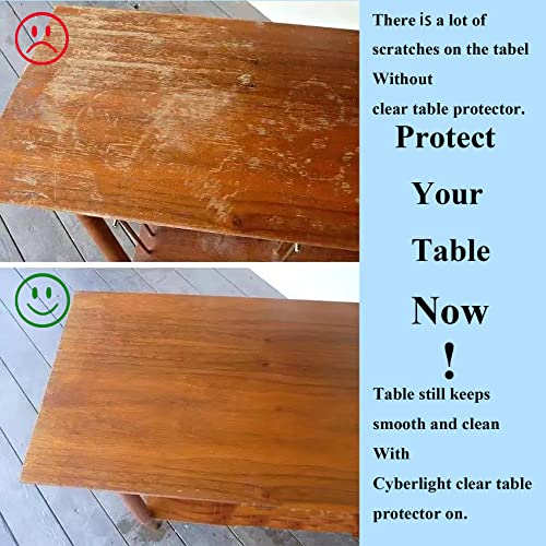 Cyberlight Clear Oval Table Cover Protector 60 x 90 Inches Oval Shape Plastic Transparent Cloth Vinyl Waterproof Tablecloth for 4~6 Seats Chairs Table Protect - Image 2