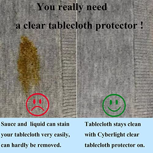Cyberlight Clear Oval Table Cover Protector 60 x 90 Inches Oval Shape Plastic Transparent Cloth Vinyl Waterproof Tablecloth for 4~6 Seats Chairs Table Protect - Image 3