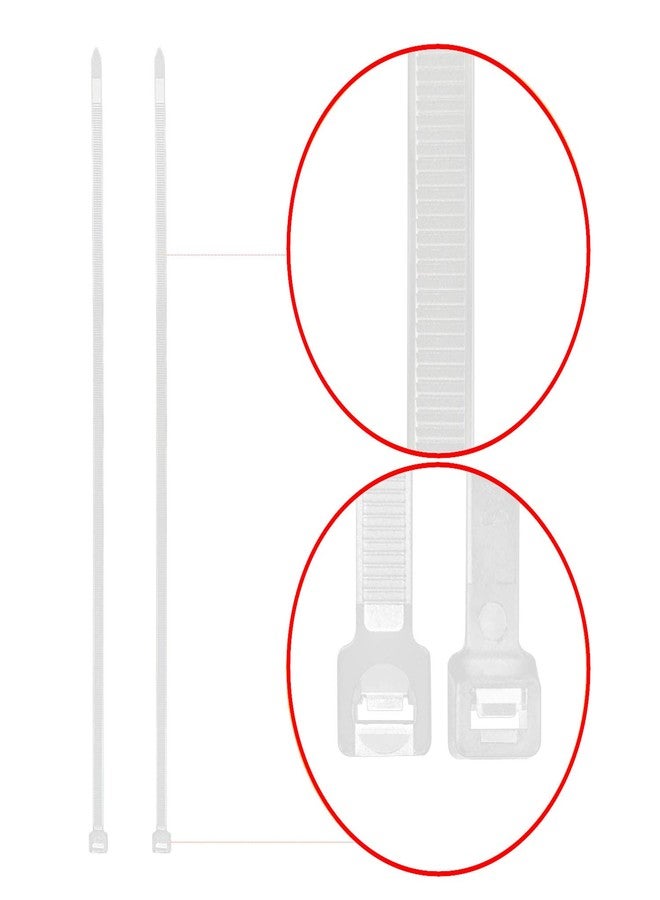 Superun Clear Zip Ties 6 Inch, 40 Lbs Tensile Strength Wire Ties (Industrial Grade Cable Ties) Pack of 100 White - Image 4