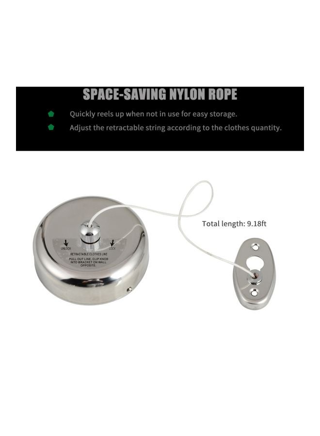 Silver 10x10x6cm Retractable Clothesline - Image 5