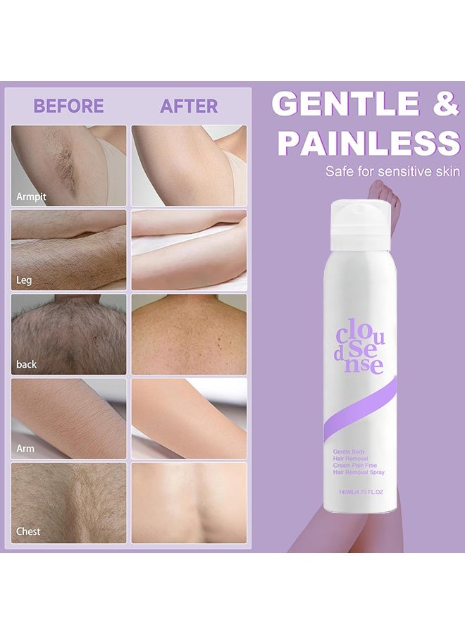 Hoygi Hair Removal Spray For Soft Skin, Facial Hair Removal Cream For Sensitive Skin, Body Hair Removal Spray, Shaving Cream For Sensitive Skin, Gentle And Soothing Body And Leg Care For Women And Men, 140ml - Image 2