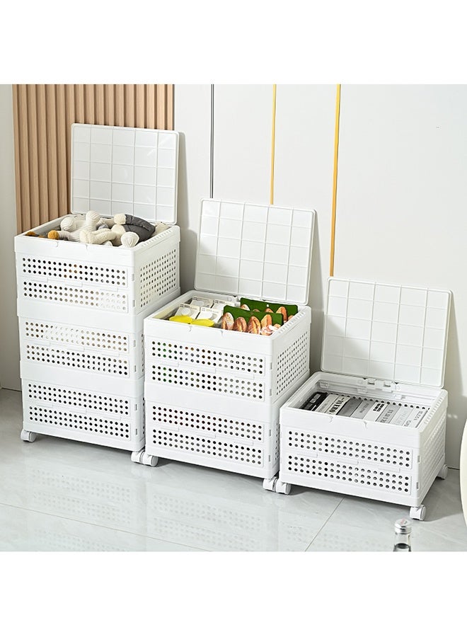 بلومنغ تايم سلة تخزين قابلة للطي مع عجلات ، صندوق تخزين منزلي قابل للإزالة ، سلة تخزين أشتات محمولة ، سلة تخزين ، سلة تخزين متعددة الوظائف ، تصميم قابل للطي من 3 طبقات ، جاهز للاستخدام عند تكشفه ، قابل للتنفس وعملي ، تصميم محمول ، سلة/صندوق تخزين منزلي للتخييم - Image 5