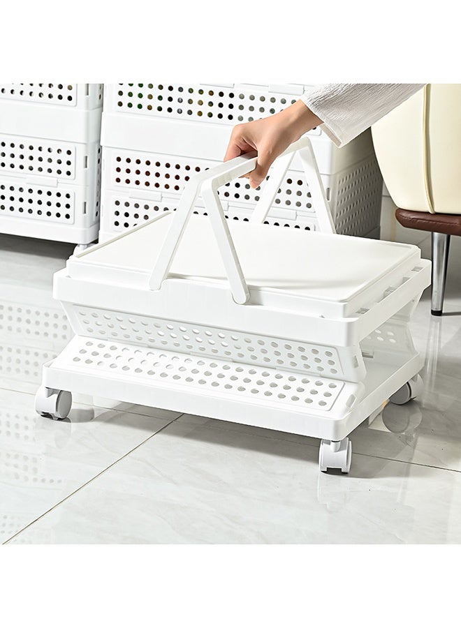 بلومنغ تايم سلة تخزين قابلة للطي مع عجلات ، صندوق تخزين منزلي قابل للإزالة ، سلة تخزين أشتات محمولة ، سلة تخزين ، سلة تخزين متعددة الوظائف ، تصميم قابل للطي من 3 طبقات ، جاهز للاستخدام عند تكشفه ، قابل للتنفس وعملي ، تصميم محمول ، سلة/صندوق تخزين منزلي للتخييم - Image 4