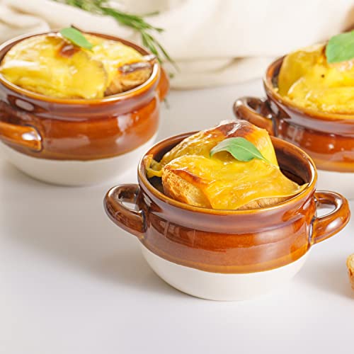 Vumdua French Onion Soup Bowls with Handles, 16 Oz Ceramic Soup Serving Bowl Crocks - Oven Safe Bowls for Chili, Beef Stew, Cereal, Pot Pies, Set of 4 - Image 5