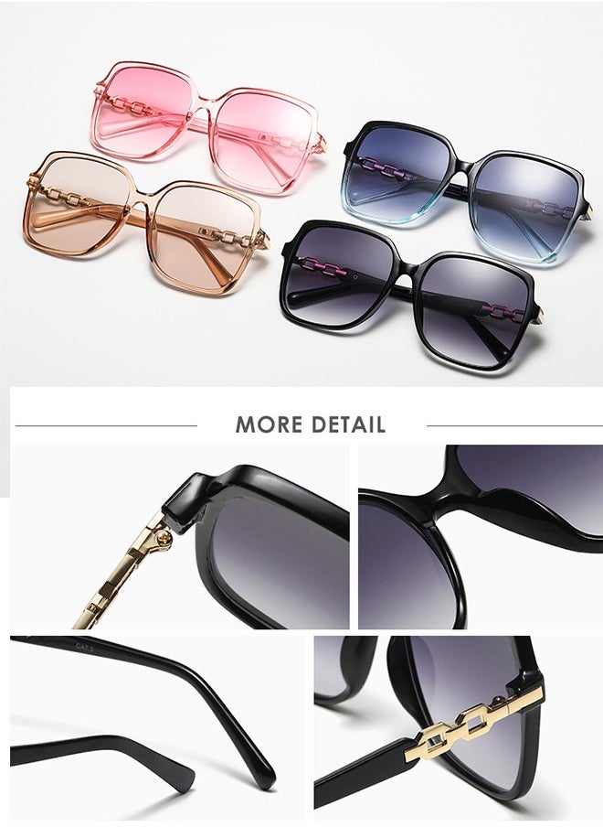 AZorb Square Sunglasses Women Fashion Unique Temples Design Women's Sun Glassess for Womens Oversize Ladies Eye Sunglass UV400 Protection Shades for Travel Daily Eyewear  - Image 3