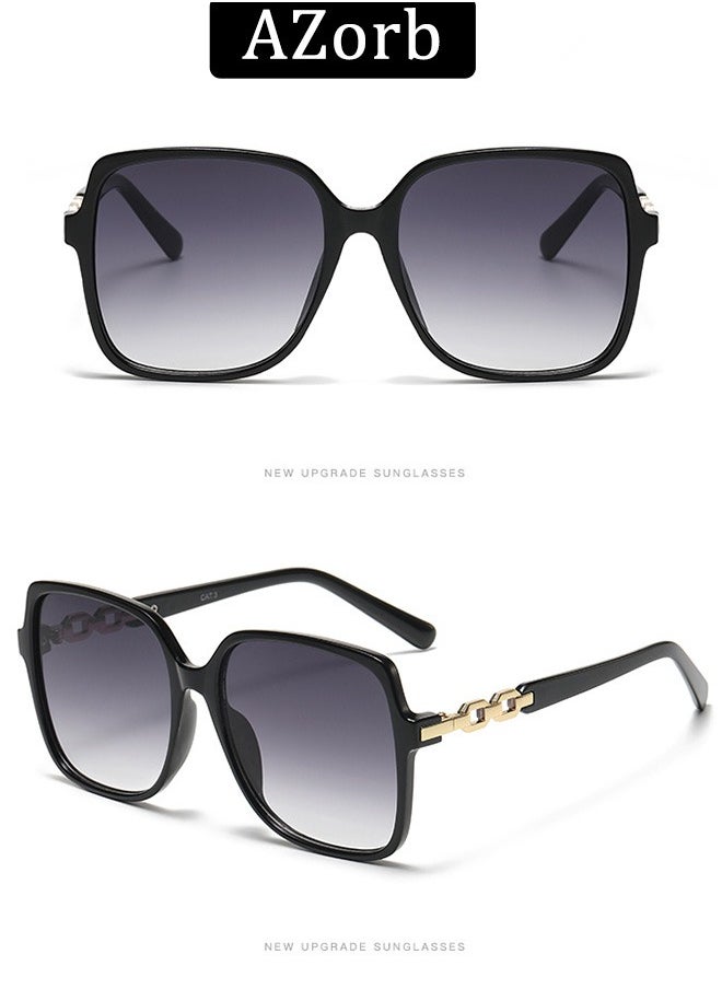 AZorb Square Sunglasses Women Fashion Unique Temples Design Women's Sun Glassess for Womens Oversize Ladies Eye Sunglass UV400 Protection Shades for Travel Daily Eyewear  - Image 4