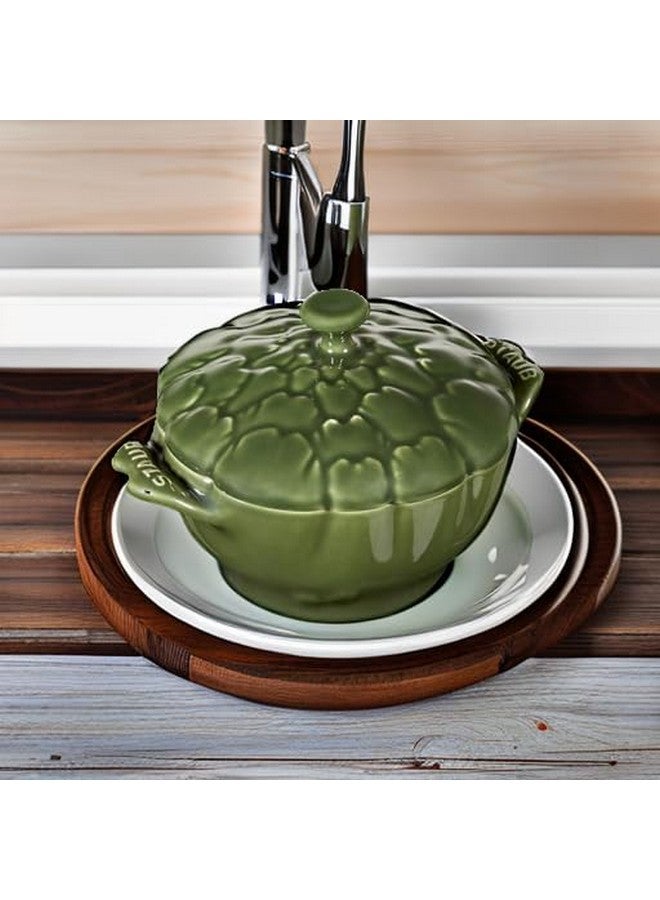 STAUB STAUB Ceramics Dutch Oven 16-oz Petite Artichoke Cocotte, Basil  - Image 5