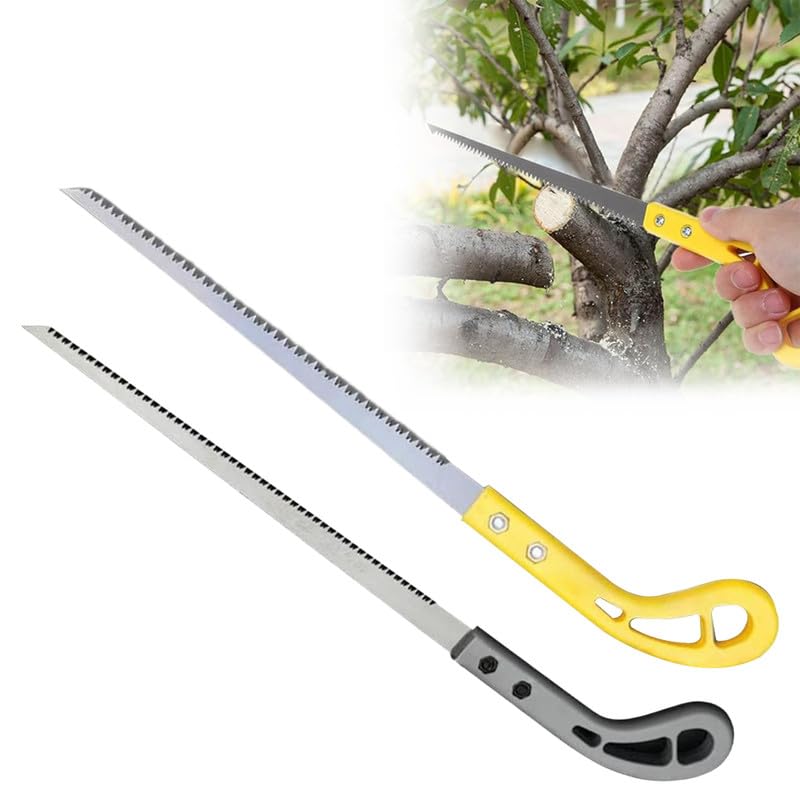 Moon Boat Outdoor Portable Hand Saw, 2024 New 9 Inch Household Garden Small Hand Saw, Rugged Triple Razor Tooth Steel Mini Hand Saw for Camping, Pruning, Backpacking, Survival, Gardening(Yellow+Sliver) - Image 1