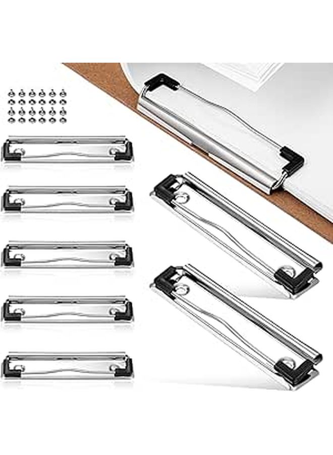 10 Pcs Metal Clipboard Clips 12cm with Nails for Office School Document Boards Hardboard Mounting - Image 1