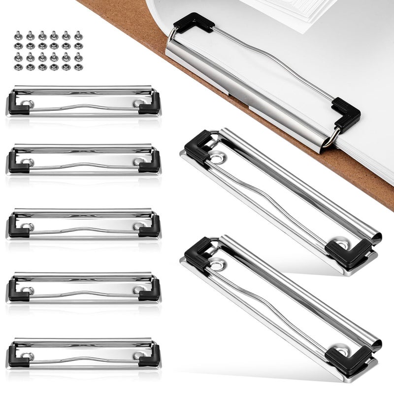 10 Pcs Metal Clipboard Clips 12cm with Nails for Office School Document Boards Hardboard Mounting - Image 2