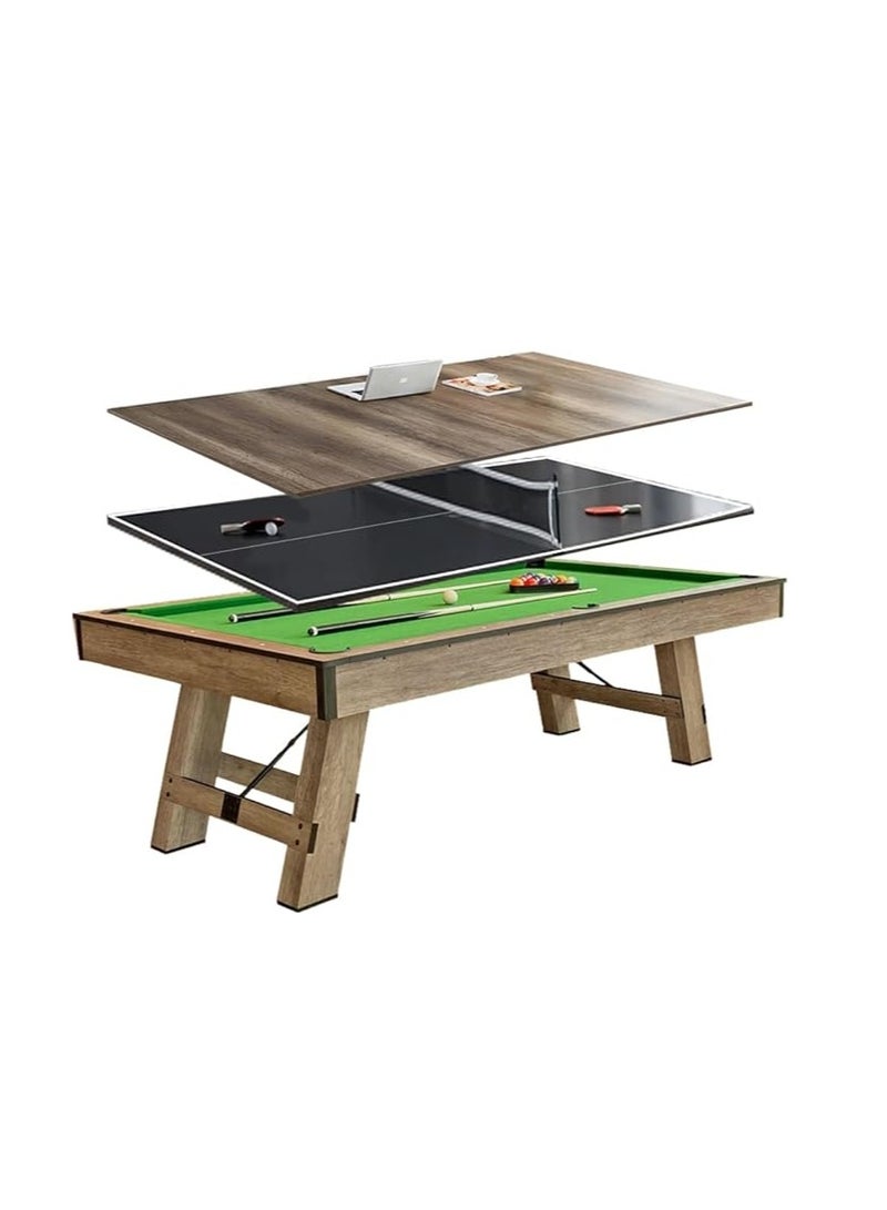 Cool Baby Style 8-Foot Luxury Three-In-One Billiard table Portable Multifunctional Billiard Table (GREEN)  - Image 1