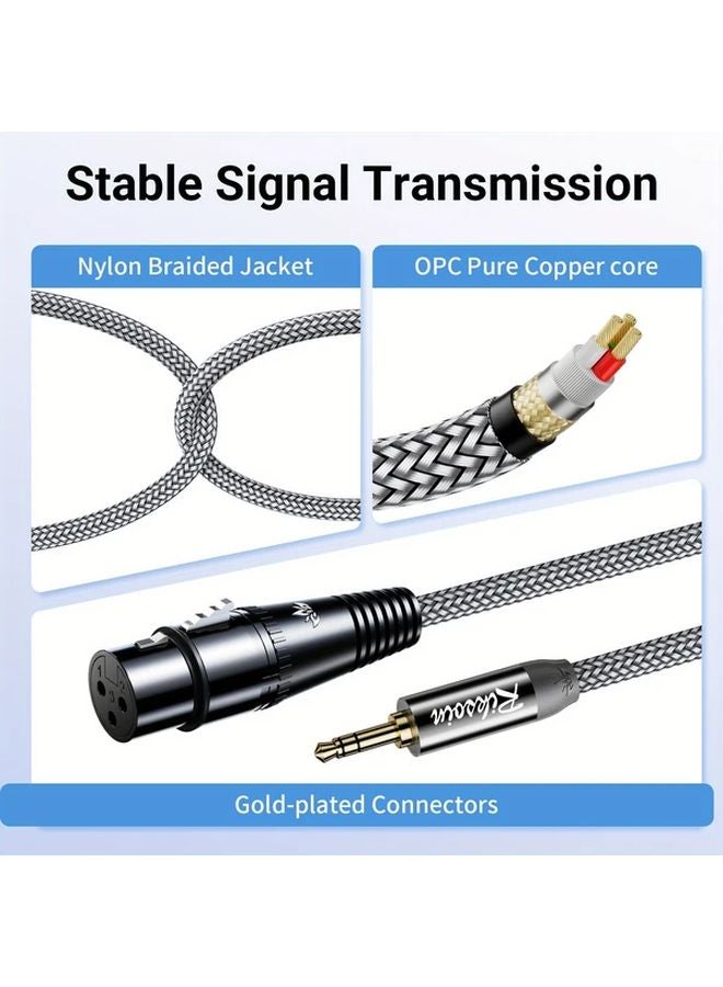 2m 3.5mm Male to XLR Female Microphone Cable Gold Plated Aux Audio Cord - Image 5