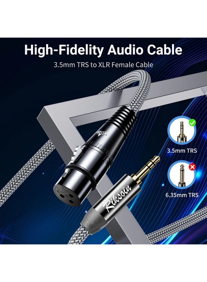 2m 3.5mm Male to XLR Female Microphone Cable Gold Plated Aux Audio Cord - Image 4