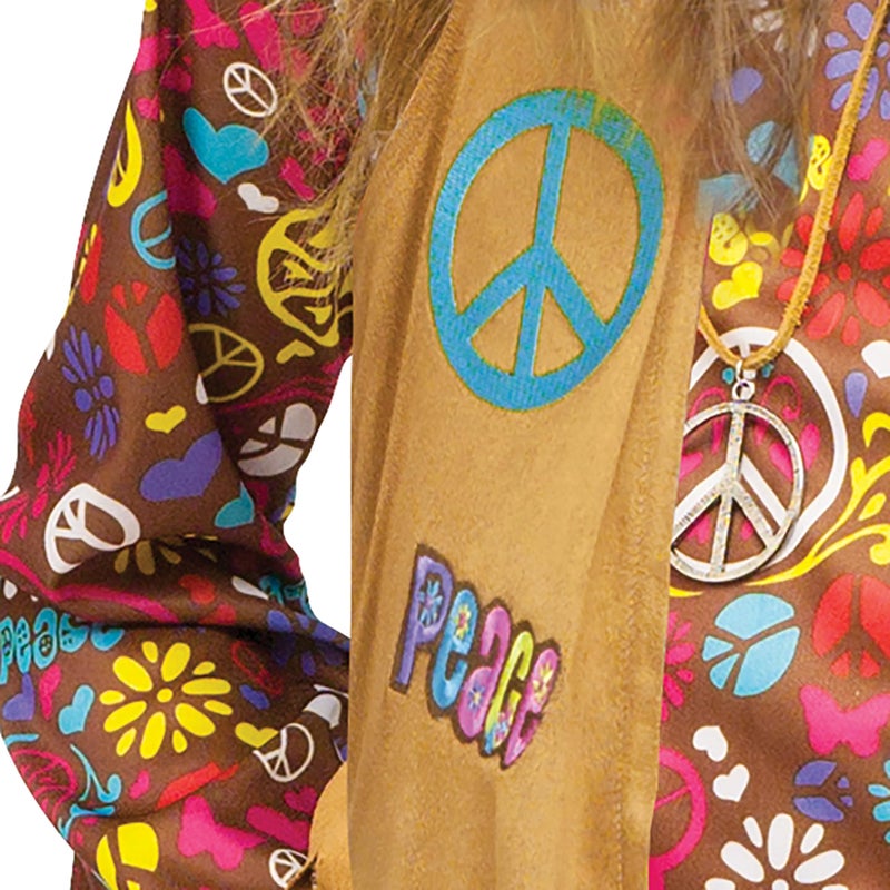 Fun World Girl's Peace & Love Hippie Child Costume, Small - Image 2