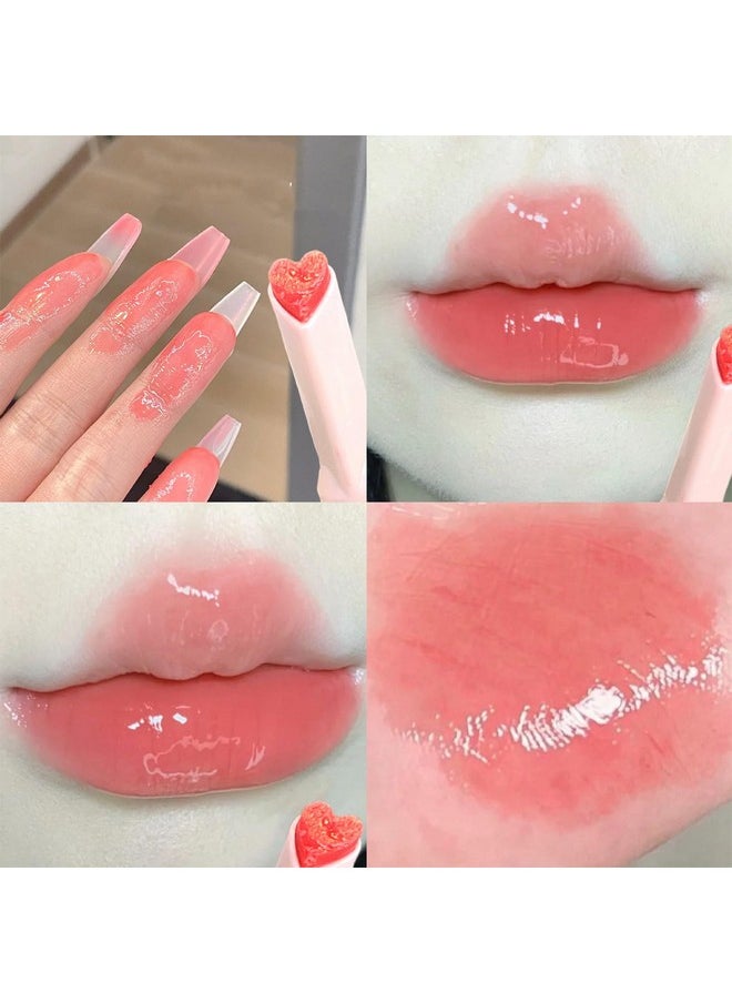 KWOLYKIM - KWOLYKIM 2 Colors Jelly Lipstick & Matte Lipstick, Heart shaped Lip Stain Love Tinted Lip Balm and Velvet Creamy Lip Glaze Hydrating Long lasting Glossy Moisturizing Plumping Lip Makeup - Image 1