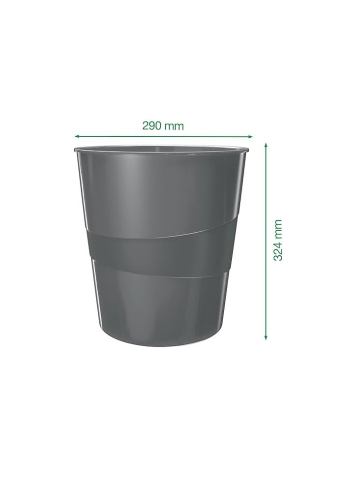 LEITZ Leitz 15 Litre Waste Bin, Plastic, Wow Range, Metallic Ice Blue  - Image 4