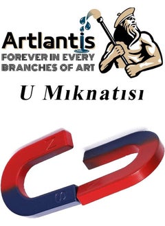 Artlantis مادة تجربة مغناطيس على شكل حرف U من Artlantis، قطعة واحدة من مغناطيس حدوة الحصان على شكل حرف U باللون الأحمر والأزرق للمشاريع المدرسية  - Image 5