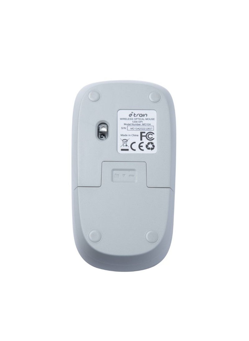 E-Train Wireless Optical Mouse 1200DPI MO10A  - Gray - Image 1