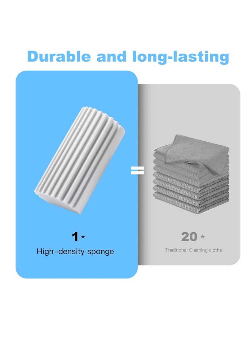 Excefore Sponges Cleaning Brush, 4 Pcs Reusable Dusters for Cleaning Household Use, Baseboard Cleaner Tool,  for Scrub Fan, Ceiling, Kitchen Dish, Blinds, Glass Window, Track Grooves, and Faucets - Image 3