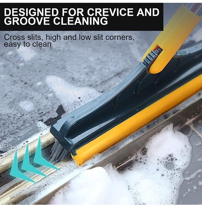 COLESHWAR 2 in 1 Bathroom Cleaning Brush with Wiper Floor Scrub Bathroom Brush with Long Handle 120 Rotate Bathroom Home Kitchen Swimming Pool Window Cleaning Bruch - Image 5