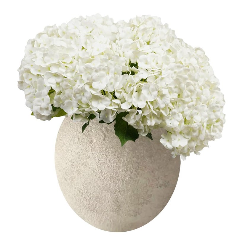 Melorca&Guilla Artificial Flowers,10Pcs 11inch White Hydrangea Fake Flowers,Real Touch Faux Flowers, Spring DÃ©cor Faux Floral Stems for Wedding Kitchen Shop Office Home DÃ©cor - Image 1