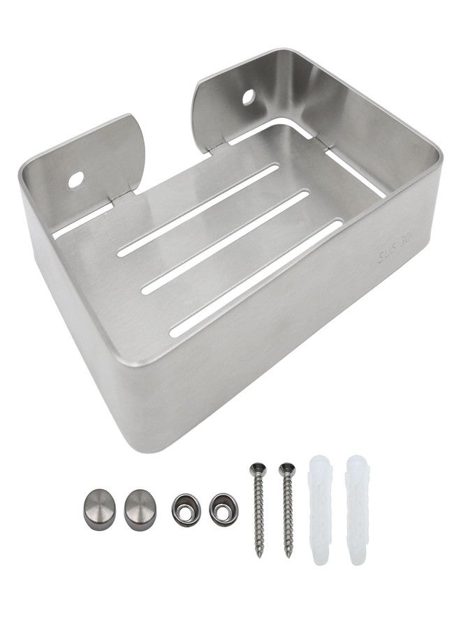 Shonmogar Soap Dish Stainless Steel Silver Soap Dish Holder Wall Mounted Shower Soap Holder with Screws, Sturdy Soap Dish for Bar Soap Stylish Soap Dish Holder (Medium, Silver) - Image 1