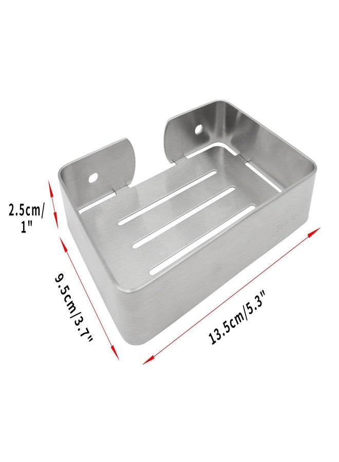 Shonmogar Soap Dish Stainless Steel Silver Soap Dish Holder Wall Mounted Shower Soap Holder with Screws, Sturdy Soap Dish for Bar Soap Stylish Soap Dish Holder (Medium, Silver) - Image 3