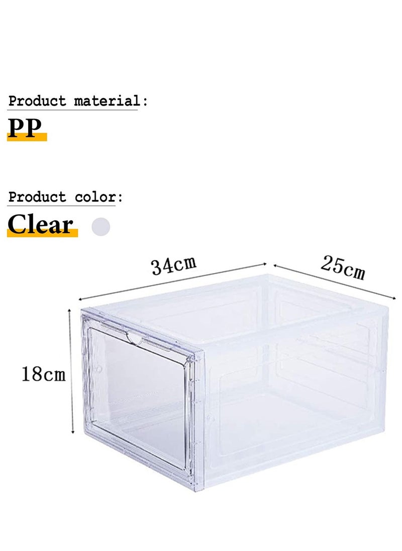 HomarKet 4-Piece Stackable Shoe Box Set Clear 34X25X18cm  - Image 5