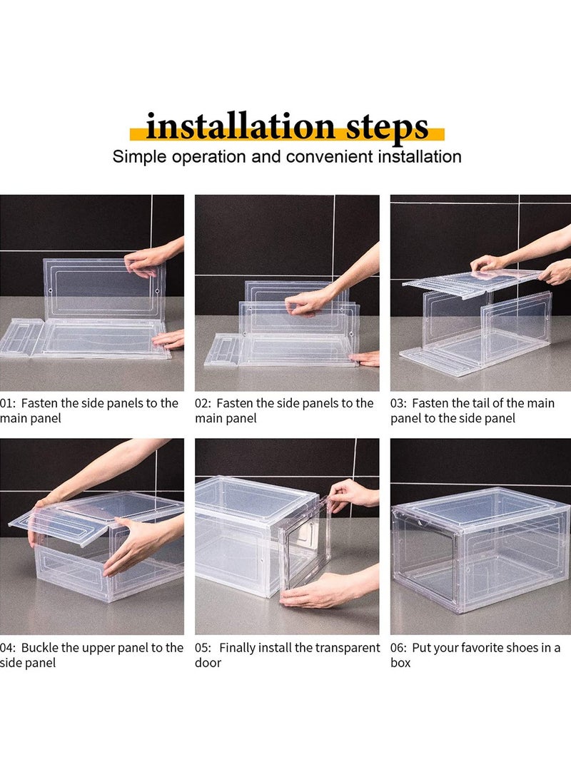 HomarKet - 4-Piece Stackable Shoe Box Set Clear 34X25X18cm - Image 1