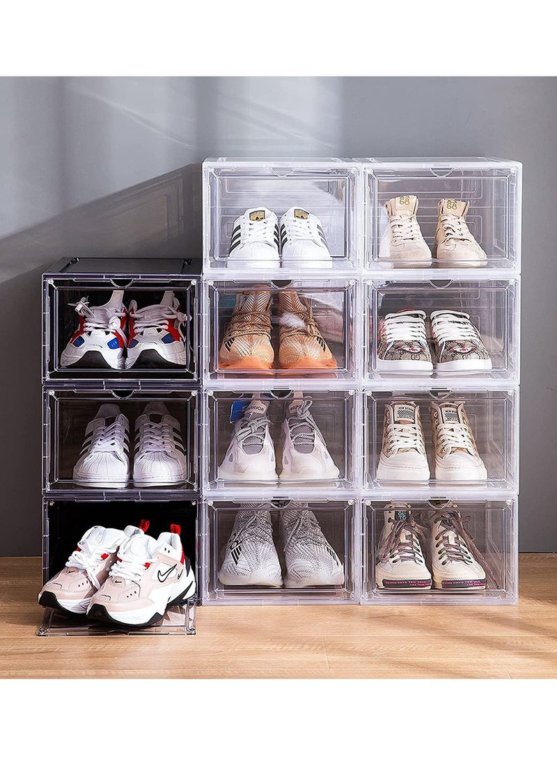 HomarKet 4-Piece Stackable Shoe Box Set Clear 34X25X18cm  - Image 2