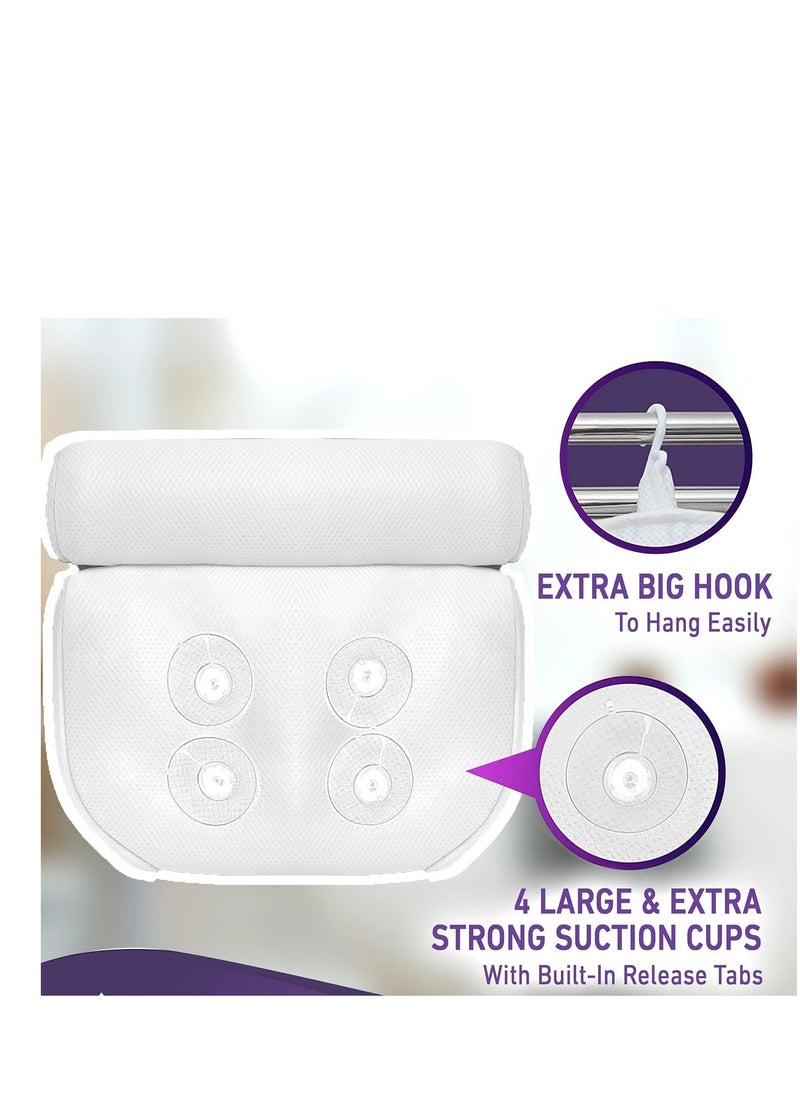 KANDOONA - Bath Pillow - Square Bath Pillows for Tub Neck & Back Support, Luxury Bathtub Pillows for Head & Neck, Soaking, Bubble Bath & Spa, Bathtub Accessories for Women - Gifts for Women, Wife, Girlfriend - Image 1