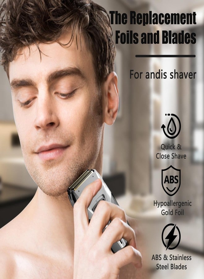 Sacumea Replacement Foil Compatible with andis Foil Shaver TS-1 TS-2 17235 17150 17200, Replacement Head & Blades Compatible with andis TS-1 17235 TS-2 Pro Foil Lithium Titanium Foil Shaver, Gray - 2 Pack - Image 4