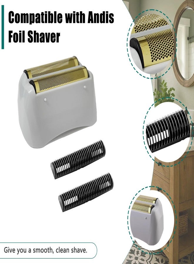 Sacumea Replacement Foil Compatible with andis Foil Shaver TS-1 TS-2 17235 17150 17200, Replacement Head & Blades Compatible with andis TS-1 17235 TS-2 Pro Foil Lithium Titanium Foil Shaver, Gray - 2 Pack - Image 5