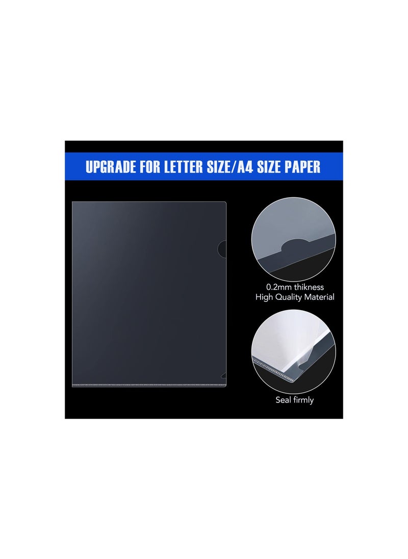 SYOSI - Clear Document Folder, L Type Transparent Project Sleeves Project Pockets Plastic Folders for Office and School, Transparent Color L-Type Folders Copy Safe Project Pockets(60Pcs )(12 *8.5in) - Image 1